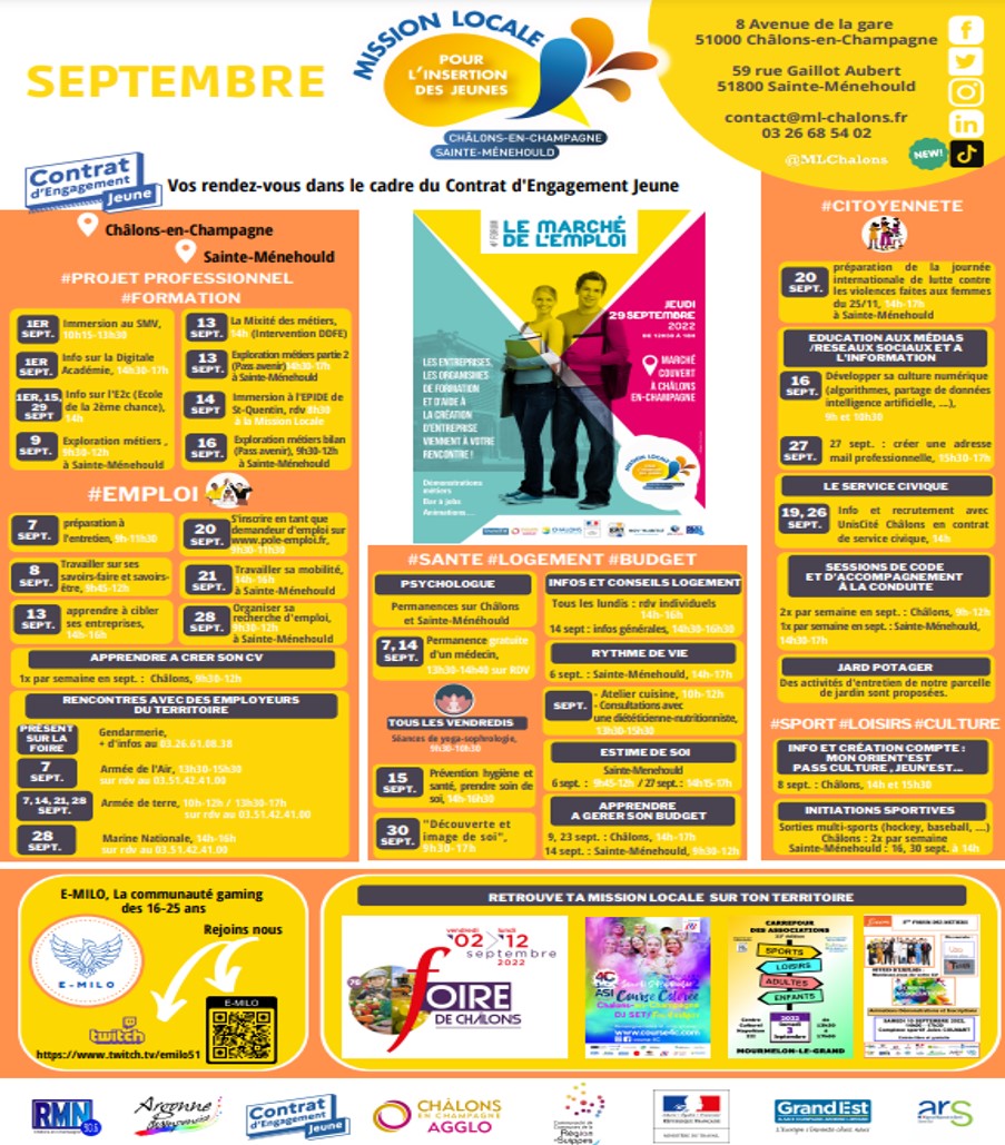 Mission Locale Programme du mois